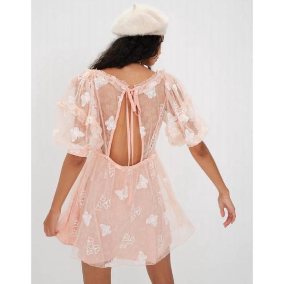 NEW FOR LOVE & LEMONS shari mini dress in blush - Picture 2 of 2